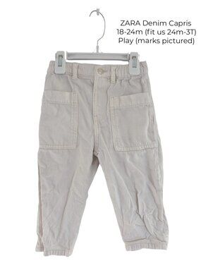 ZARA White Capris Jeans 18M 24M 2T 3T Baby Clothing Small Shop